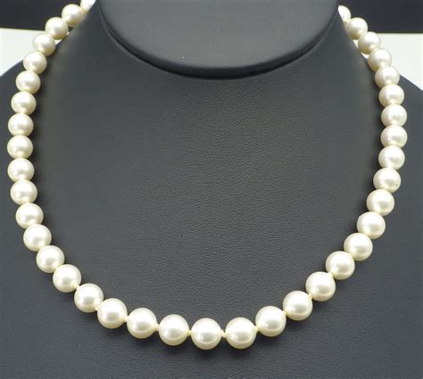 Vintage Majorica Pearl Necklace, Gold Vermeil Clasp, Safety Chain, Pearl Jewelry, Ladies Jewelry ...