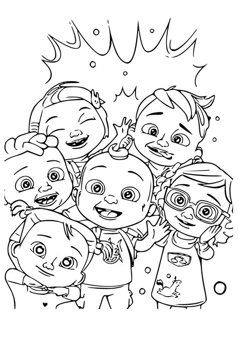 Free Printable CoComelon Characters Coloring Page, Sheet and Picture ...