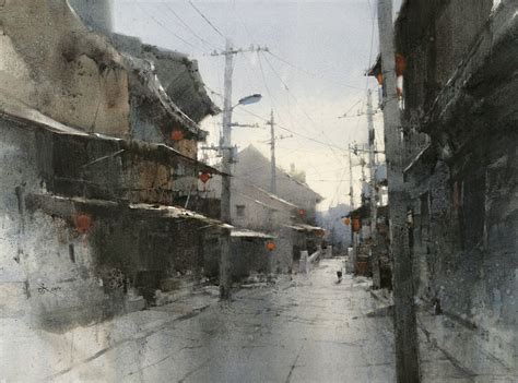 【黎明楓涇 / Fengjing at Dawn】ARCHES HP 300 gsm , 55 x 74 cm , Watercolor by Chien Chung Wei , 2019 ...