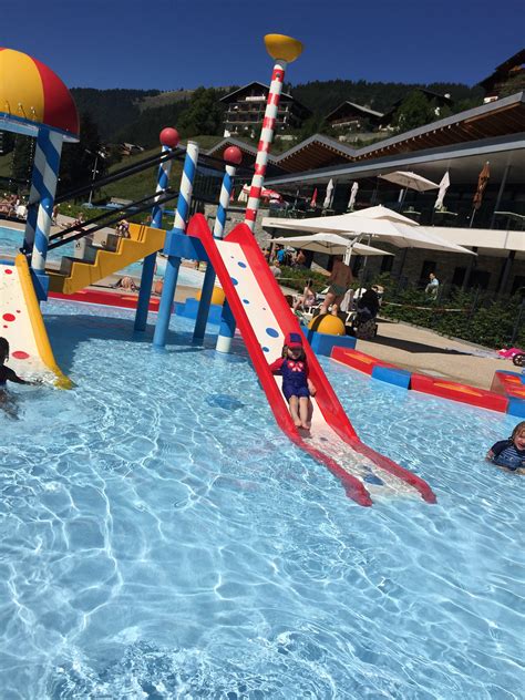 Mrs T at Morzine swimming pool - Wander Mum