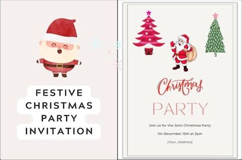 Printable Christmas Party Eve Invitation Graphic by Realtor Templates ...