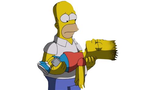 Homer carries Bart by DracoAwesomeness on DeviantArt