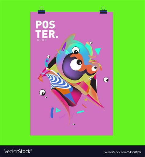 Abstract colorful cartoon character cover Vector Image