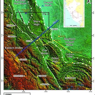 Location map of the intermontane Ene Basin over a Digital Elevation ...