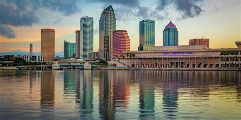 Tampa Bay Skyline Sunrise Panorama Photograph by Gregory Ballos - Pixels