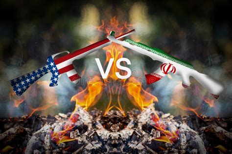 Iran and USA Crisis War Backgrounds Concept Stock Image - Image of ...