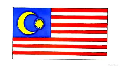 Cara Menggambar Bendera Malaysia - melukis Bendera Malaysia - YouTube