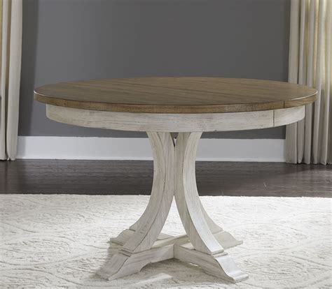 Farmhouse Reimagined Antique White Extendable Oval Dining Table from Liberty | Coleman Furniture