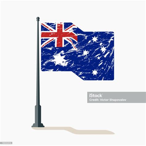 Bendera Australia Dengan Goresan Bendera Vektor Australia Melambaikan ...