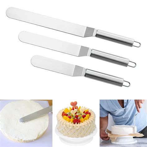 Icing Spatulas Stainless Steel Offset Frosting Spatula Cake Decorating Spatulas Set 6in,8in,10in ...