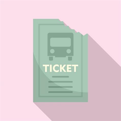 Public bus ticket icon, flat style 14648006 Vector Art at Vecteezy