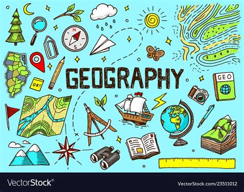 the word geography surrounded by various items and things that can be ...