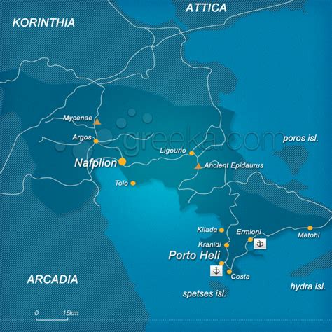 Map of Porto Heli, Greece - Greeka.com