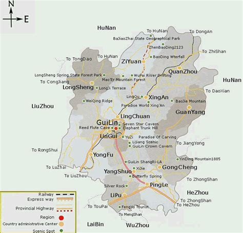 Guilin City Map of China | Map of China City Physical Province Regional