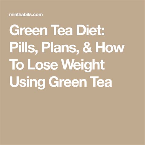 How To Do The Green Tea Diet | Green tea diet, Green tea diet plan ...