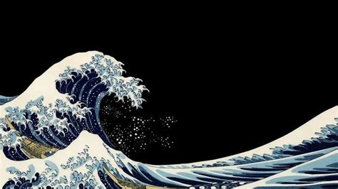 the great wave off kanishi is shown in this painting by japanese artist ...