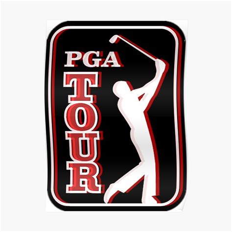 "PGA TOUR LOGO(black, red and white) " Poster for Sale by TheDudeForU ...