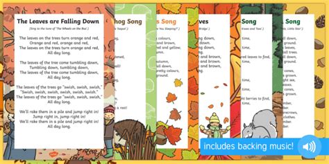 Autumn Songs for Early Years Children - Printable EYFS Pack