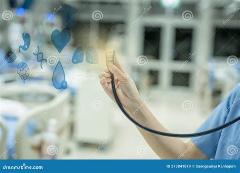 A Doctor is Using a Stethoscope To Listen To the Patient S Lung Sounds ...