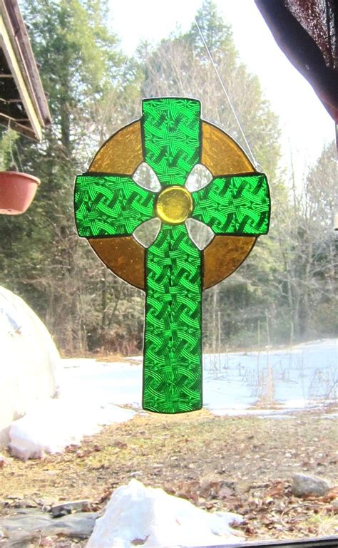 Stained glass Celtic cross by LaughingSunArtGlass on Etsy | Celtic ...