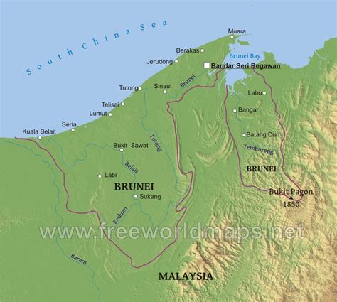 Brunei Physical Map