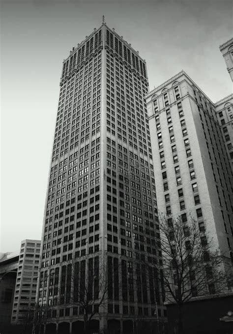 Historic Buildings in Detroit Downtown Stock Image - Image of highrise ...