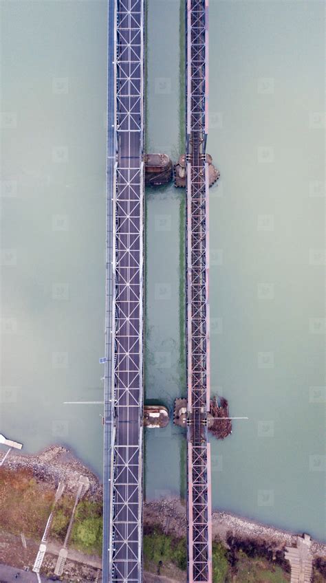 Aerial view of a bridge stock photo (142060) - YouWorkForThem