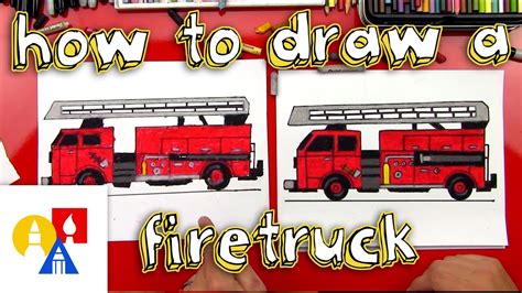 Cartoon Easy Fire Truck Drawing For Kids