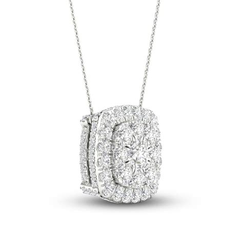 Colorless Diamond Necklace 1-1/2 ct tw Round 14K White Gold | Jared