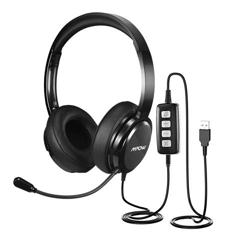 Mpow 218 USB Headset/3.5mm Computer Headset, with Microphone, Volume ...