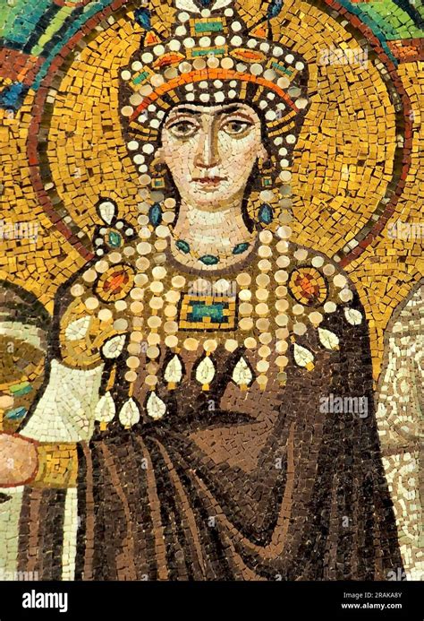 Mosaic of Theodora 547 by Byzantine Mosaics Stock Photo - Alamy