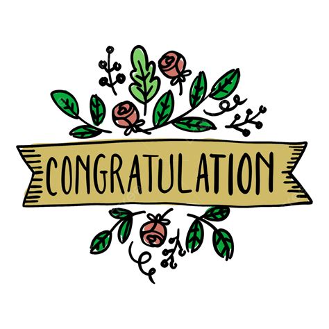 Congratulation Text Handwriting With Doodle Illustration Transparent ...