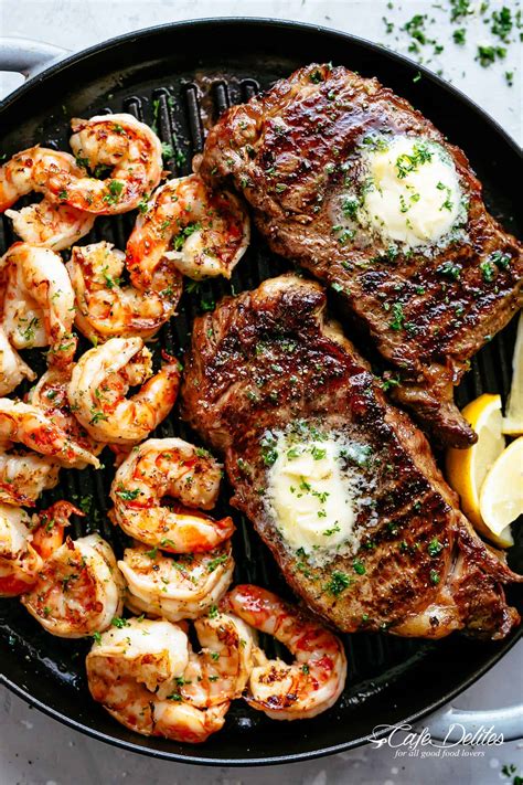 Garlic Butter Grilled Steak And Shrimp - Cafe Delites