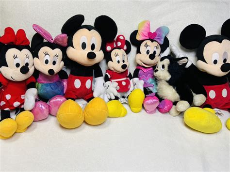 7 Disney Store Mickey Mouse Minnie Mouse Plush Toy Lot