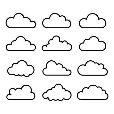 outline cloud icon collection 11211286 Vector Art at Vecteezy