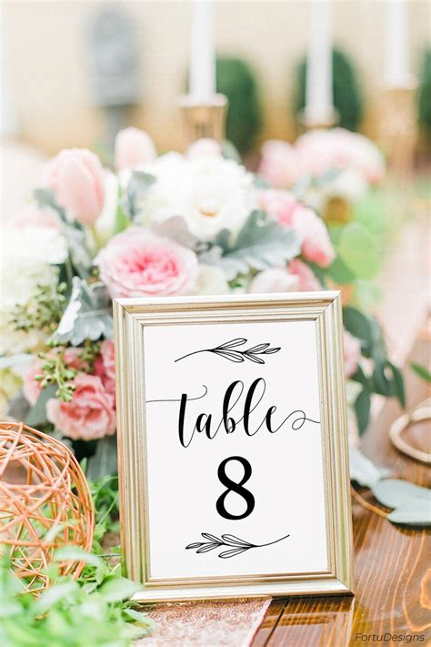 Rustic Table Numbers Cards Printable Numbers Wedding Table | Etsy