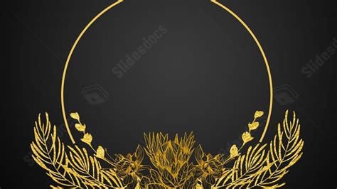 Nature Texture Frame Black Gold Flower Pretty Black Powerpoint ...