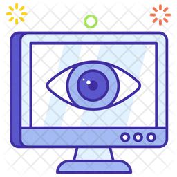 Computer Vision Icon - Download in Colored Outline Style