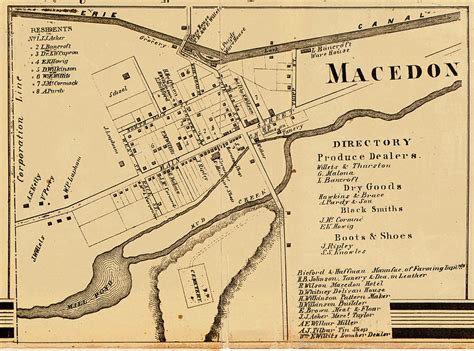 Macedon Village, New York 1858 Old Town Map Custom Print - Wayne Co. - OLD MAPS