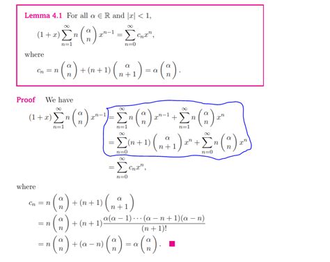 summation - Confusion about proof involving sums and binomial ...