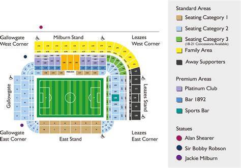 St James’ Park Seating Plan - Seating plans of Sport arenas around the ...