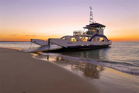 "Vehicular Ferry from Inskip Point to Fraser Island. Queensland, Australia." by Ralph de Zilva ...