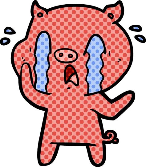 crying pig cartoon 12404014 Vector Art at Vecteezy