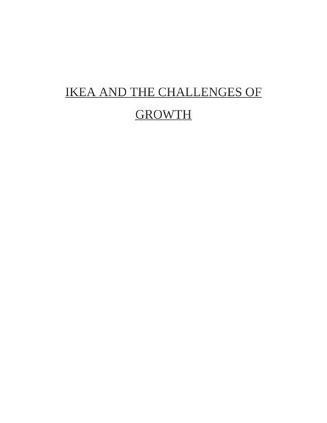 IKEA and the Challenges of Growth - Desklib