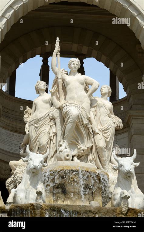 Allegorical Baroque Fountain at the Palais Longchamp (1839-1869) or ...