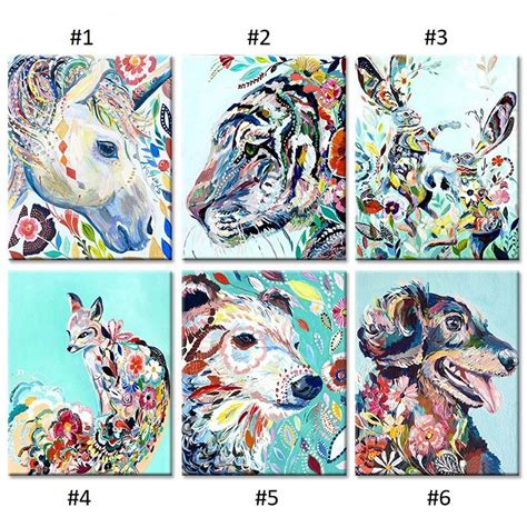 Animal Paint by Number Kit DIY Painting Kit Painting on | Etsy