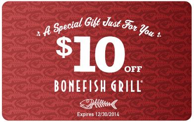 Current Entrée and Appetizer Specials at Bonefish Grill