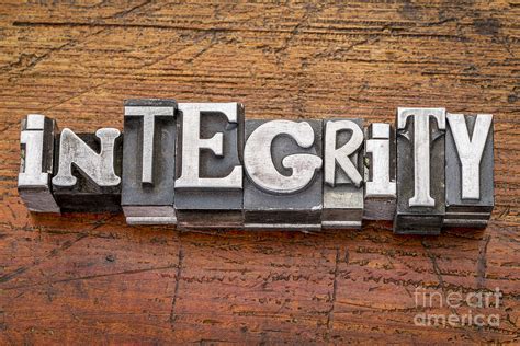 Integrity Word In Metal Type Photograph by Marek Uliasz - Pixels