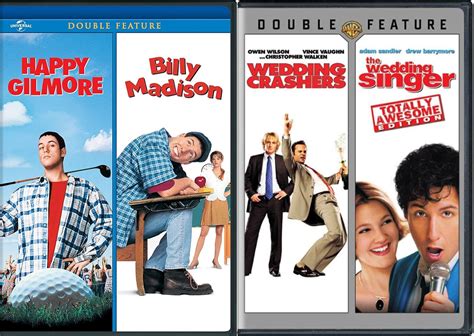 Amazon.com: 4 Comedy Movies Happy Gilmore & Billy Madison + Wedding ...