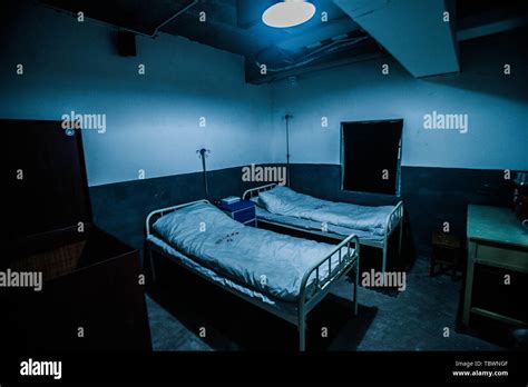 Horror haunted house, hospital-themed secret room escape Stock Photo - Alamy